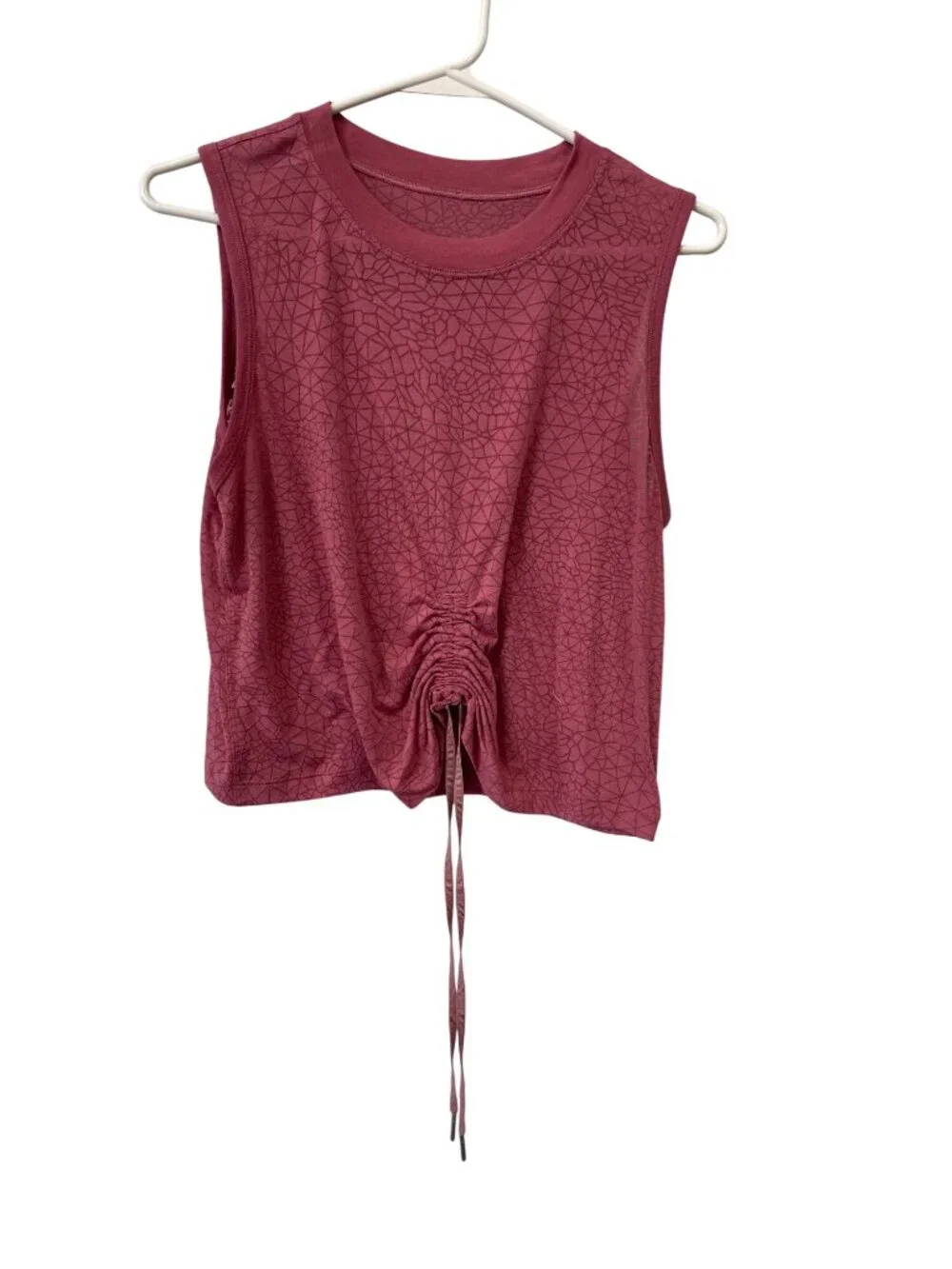 Lululemon Cinch Me Up Front Tank Top Size 10 Crewneck Cherry Tint Athleisure